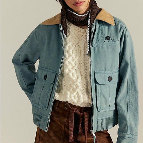 Free People Jackets & Blazers - Free People Women's Blue Harley Jacket